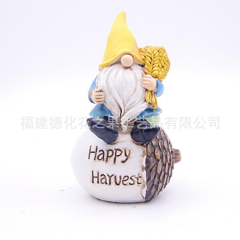 Harvest Festival Gnome Figurines Resin Garden Home Decor Thanksgiving Tabletop Ornaments