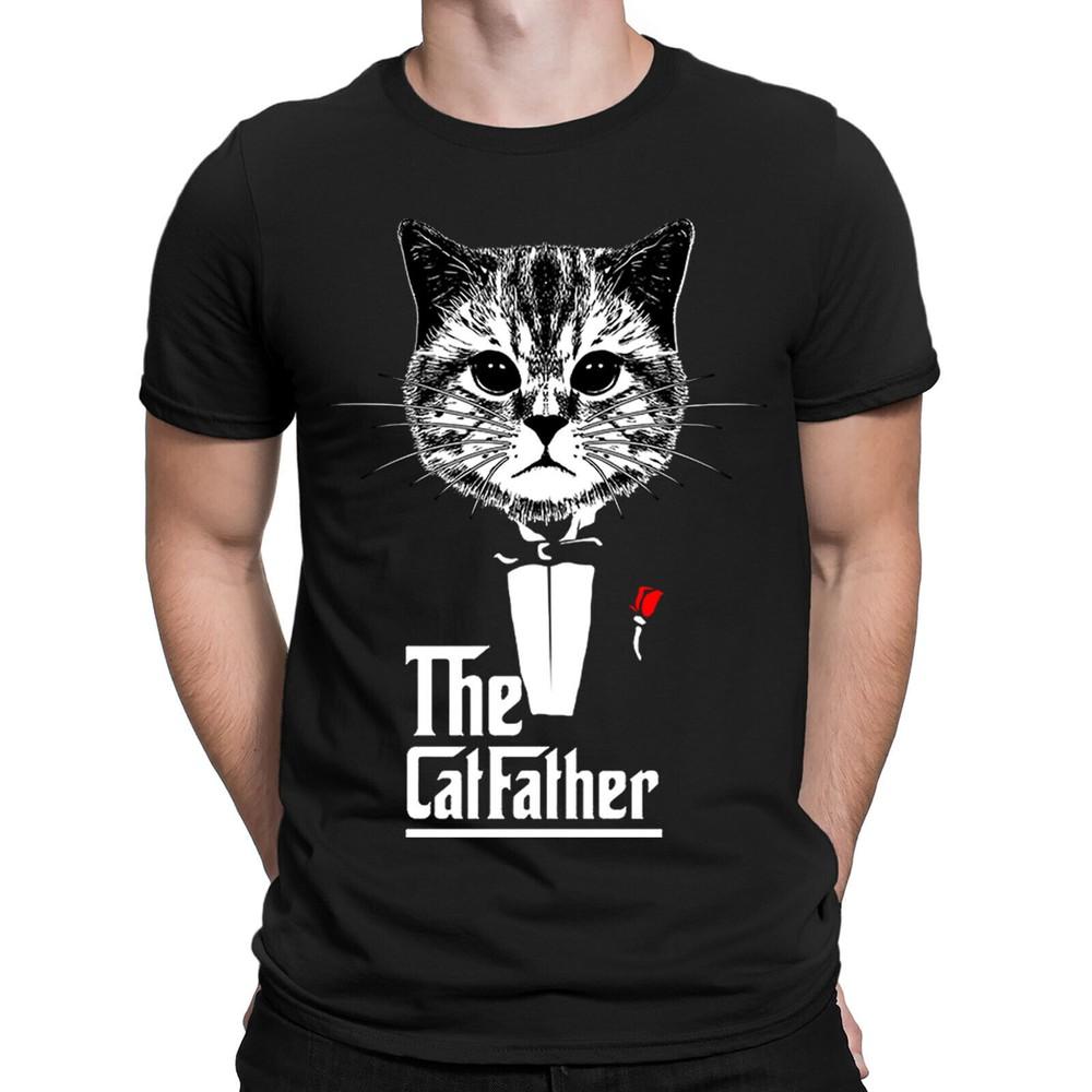 

The Catfather Funny Cat Dad Kitten Father Pops Novelty Mens TShirts Top #BAL Unisex T-Shirt XXXL
