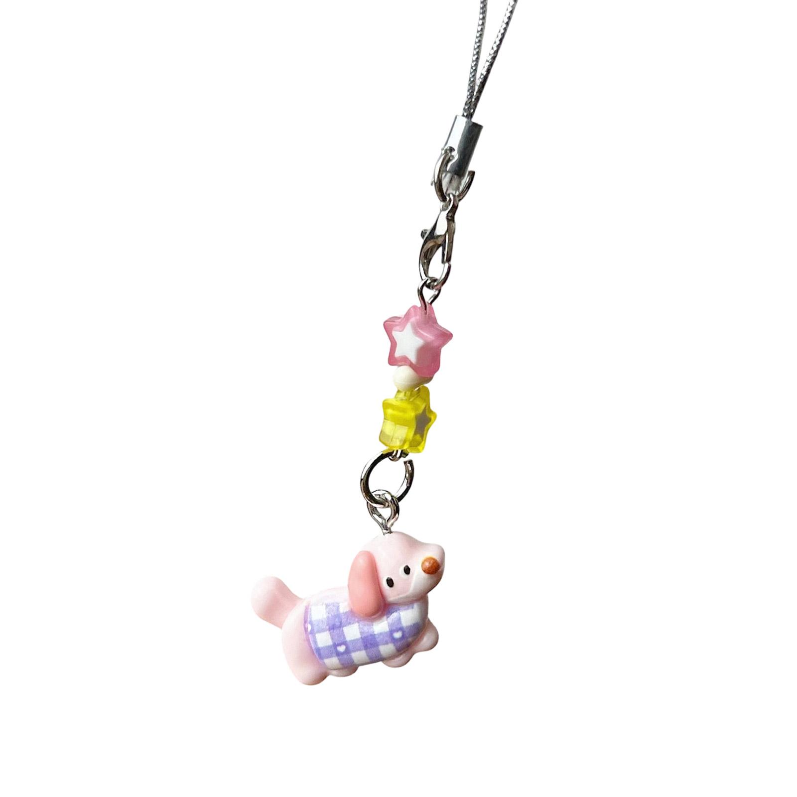 

Прекрасный мультяшный брелок для телефона в виде таксы, милые стили, полимерные материалы, портативный и легко крепится для женщин и студентов фиолетовый