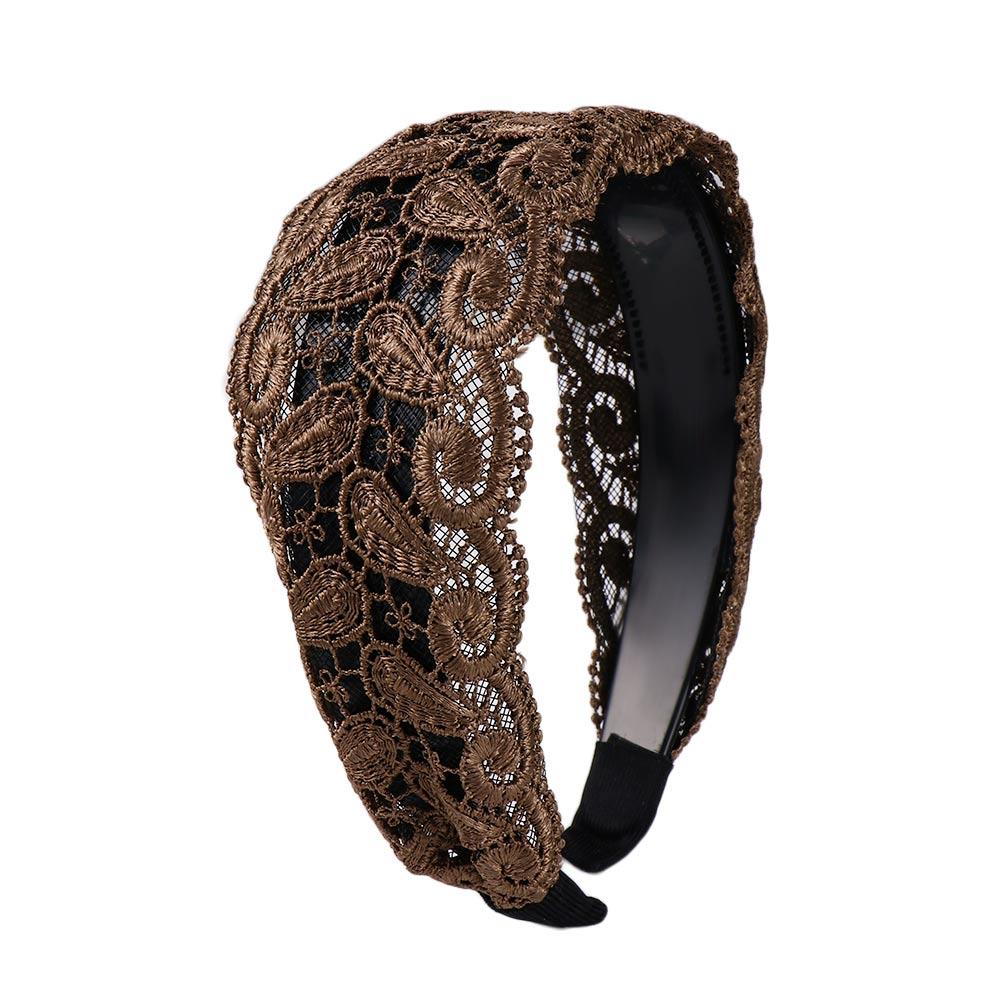 Vintage Headwear Hollow Wash Face For Girls Wide Side Women Hair Hoop Headband Korean Head Wrap Lace Hairbands