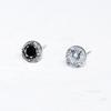 Retro Luxury Mini Hip Hop Silver Cool Round Ear Stud Korean Style Ear Stud Crystal Man Earrings