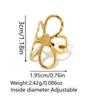 Stainless Steel Daisy Leaf Rings for Women Men Vintage Gold Silver Color Hollowed Out Open Rings Simple Jewelry Accessories