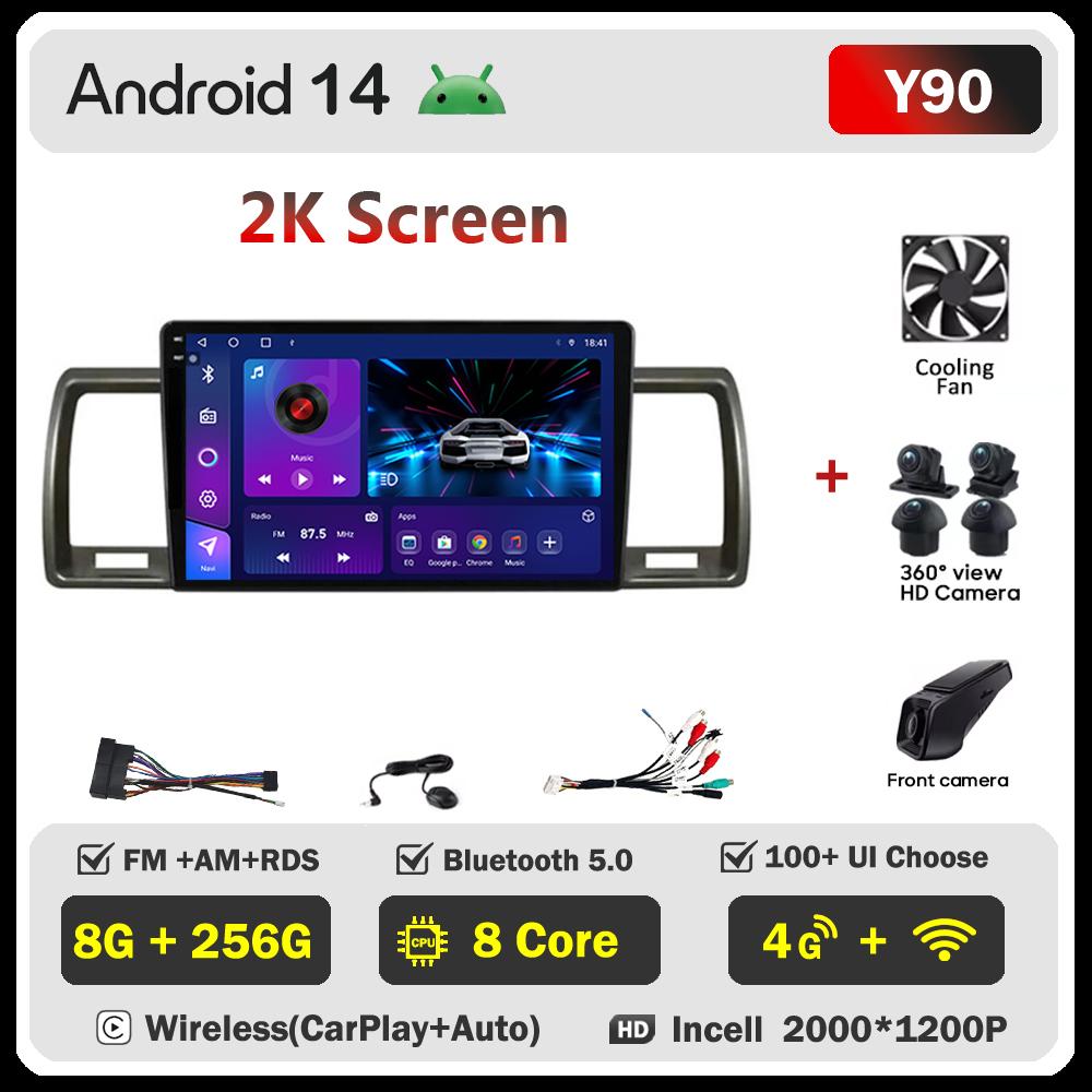 Car Multimedia Player For Toyota Hiace 2010 2011 2013-2018 Car Radio Player Intelligent Car Systems GPS Navigation Android 14