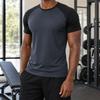 Herren Color-Block Raglan Kurzarm Sport-T-Shirt, Dehnbares Rundhals Workout-Top für Fitnessstudio, Bodybuilding und Freizeit