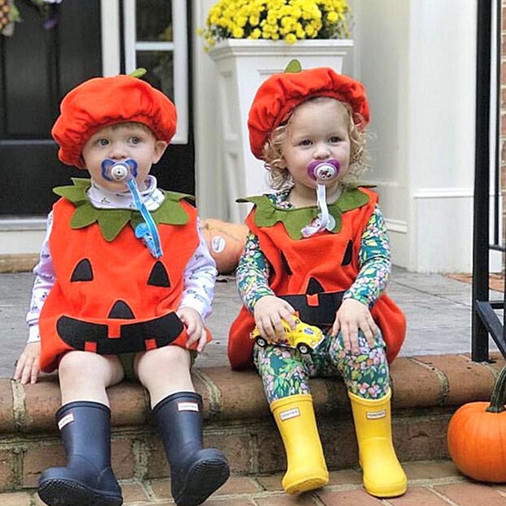 Toddler Infant Baby Boy Girl Vest Tops Hat Halloween Outfits Costume Set