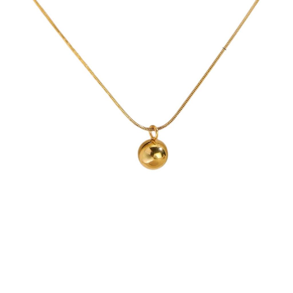 18K Gold Titanium Stainless Steel Planet & Snake Bone Pendant Necklace for Women