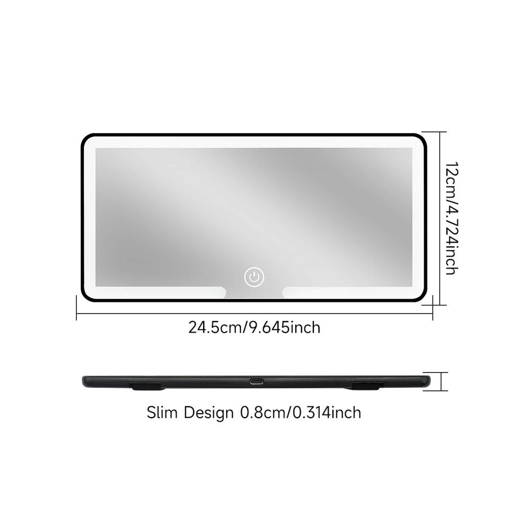 LED Car Sun Visor Vanity Mirror with Lights 3 Light Modes Rechargeable Dimmable Touch Control Travel Makeup Mirror Girl's Gift Interior Mirrors6