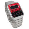 Casio CASIO Vintage Series Digital Watch with 8 Digit Calculation Function Heritage Colors CA-500WE-4B Unisex Metal Band Silver X Red Overseas Model