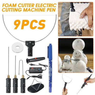 Foam Cutter Cutting Machine Electric Cutting Pen Styrofoam Cutter with Adapter Hot Heating Wire DIY Handmade Crafts 9PCS