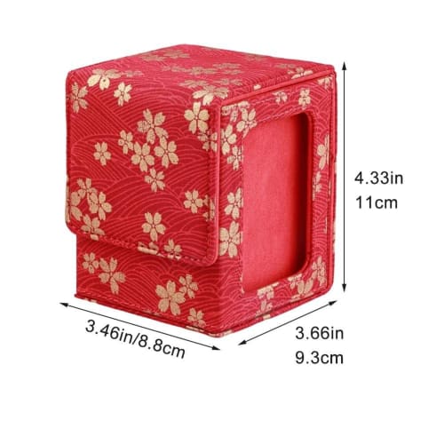 Pinicecore Deck Case, Trading Card Case, Embroidered Card Deck Box, Card Carry Organizer, Vertical Storage with Push Window, Storage Box for Board Gam