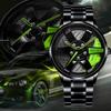 New Fashion Men Leather Watches Men Car Wheel Hub Stainless Steel Quartz Watch For Mens Military Sports Watch Relogio Masculino
