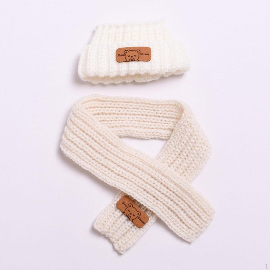 2 Pieces Doll Clothes Suit Clothing Hat and Scarf Set ,Miniature Soft Adorable Stuffed Animals