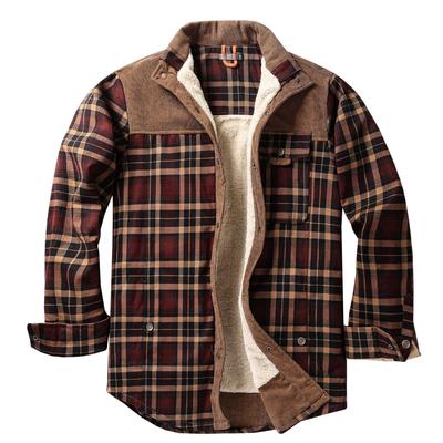 Winter Shirt Men Winter Cotton Liner Fleece Casual Shirts Mens Thick Wool Long Sleeve Plaid Shirt Shirts Coat Camisas