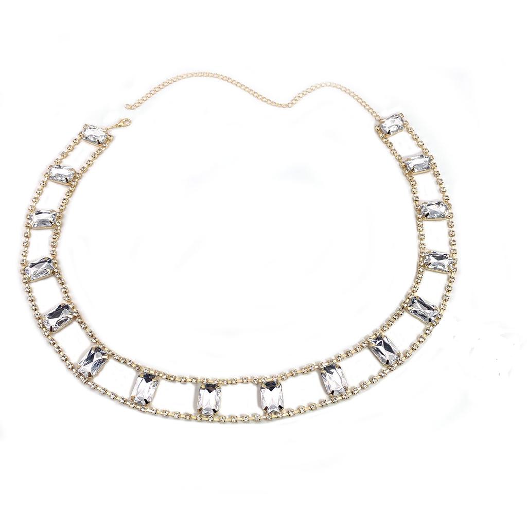 New Butterfly Pendant Waist Chain for Women, Exaggerated and Sexy Square Rhinestones, Body Chain, Versatile Belt Accessories