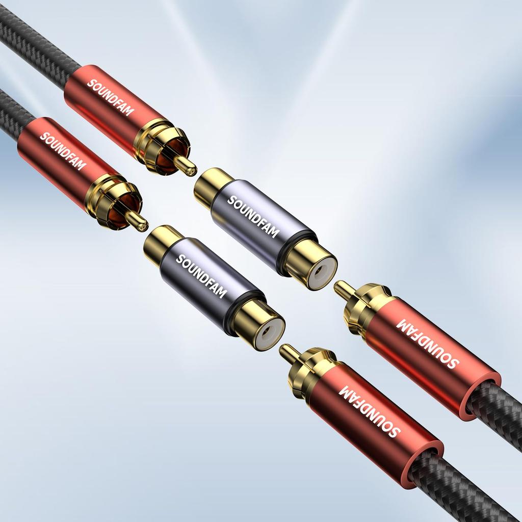SOUNDFAM RCA Female To RCA Female Relay Barrel Connector Adapter Extends RCA Cables for and Car Audio Subwoofers of Adapter, HDTVs, Speakers,