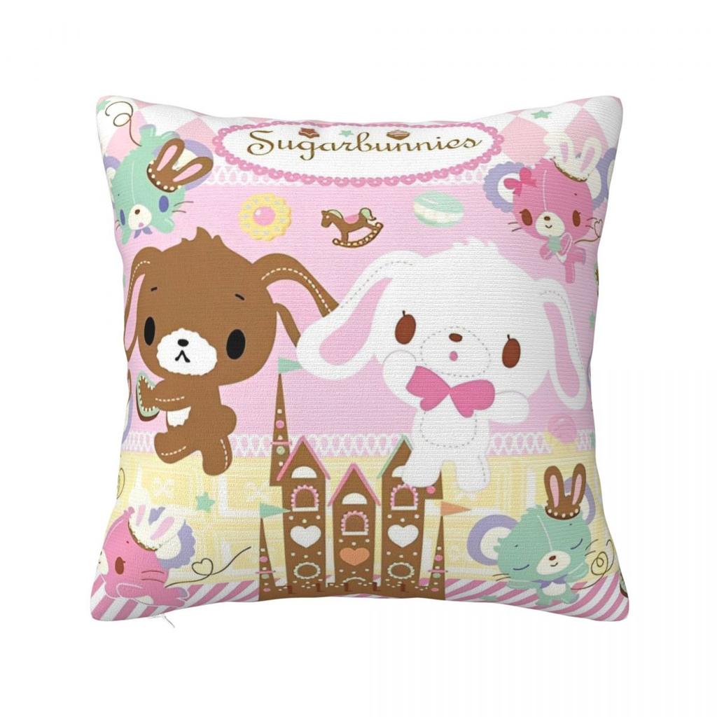Cute Sugarbunnies Square Pillow Cases Sugar Rabbit Cushion Covers Awesome Decor Pillowcover for Car 45*45cm