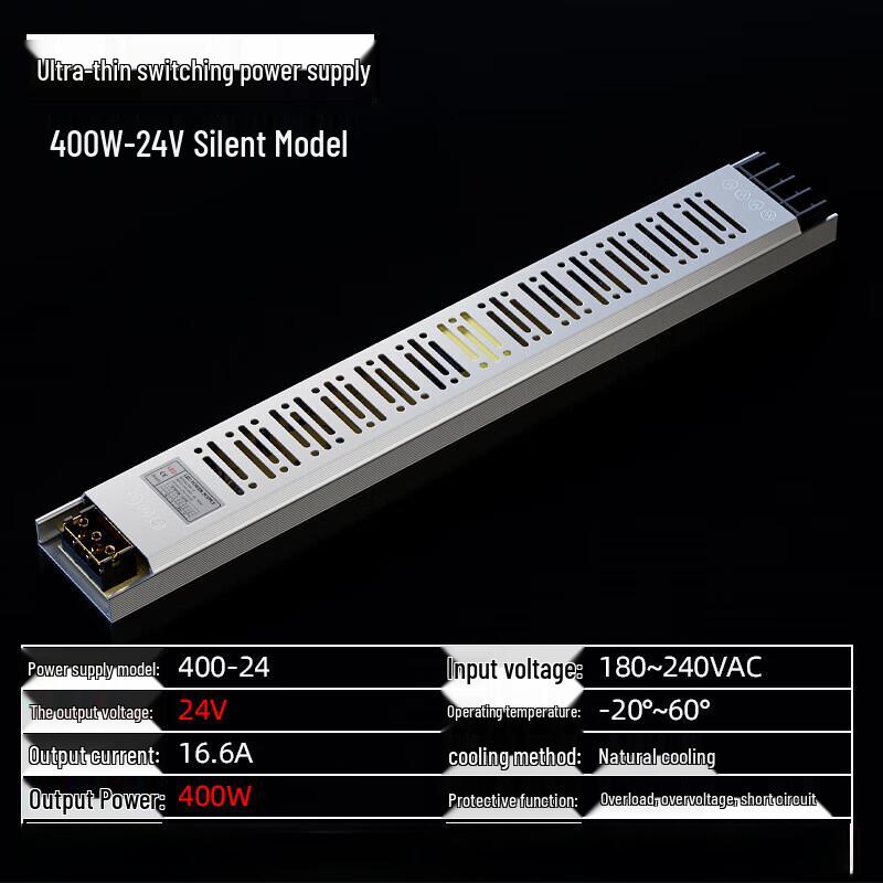 

Zhuochi Ultra-thin 24V 400W LED Driver Power Supply CN plug (adapter included)