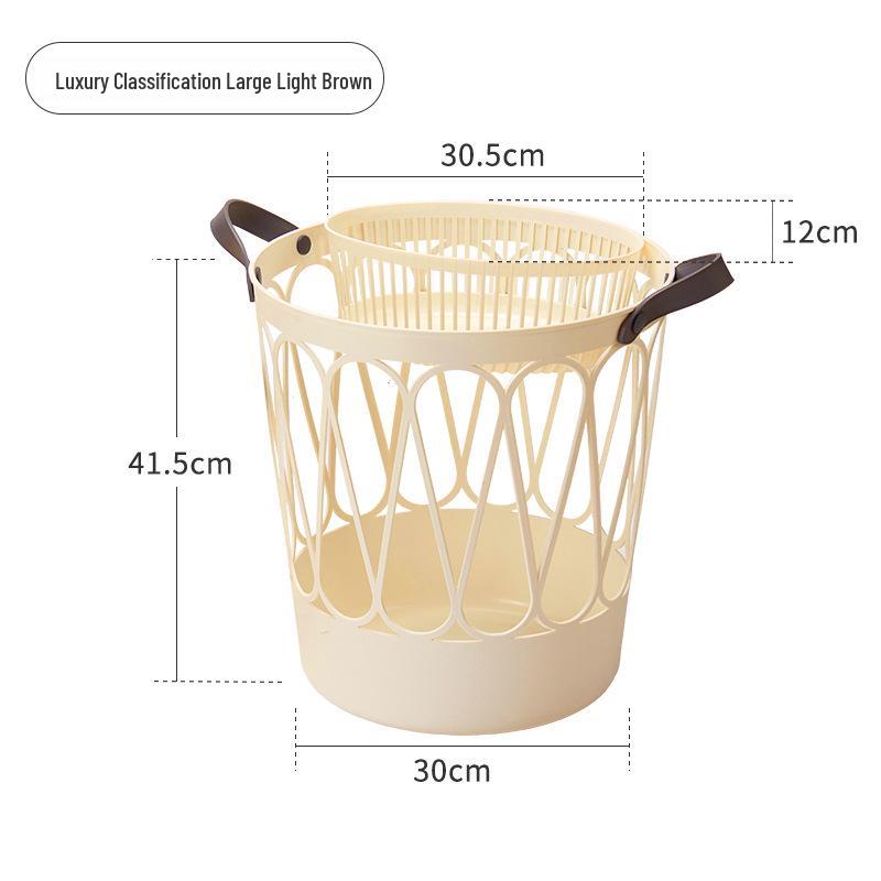 Movable Laundry Basket for Dirty Clothes - Household Bathroom Hamper