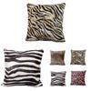 Short Plush Leopard Print Cushion Cover With Printed Pattern For Home Decor And Gift Use