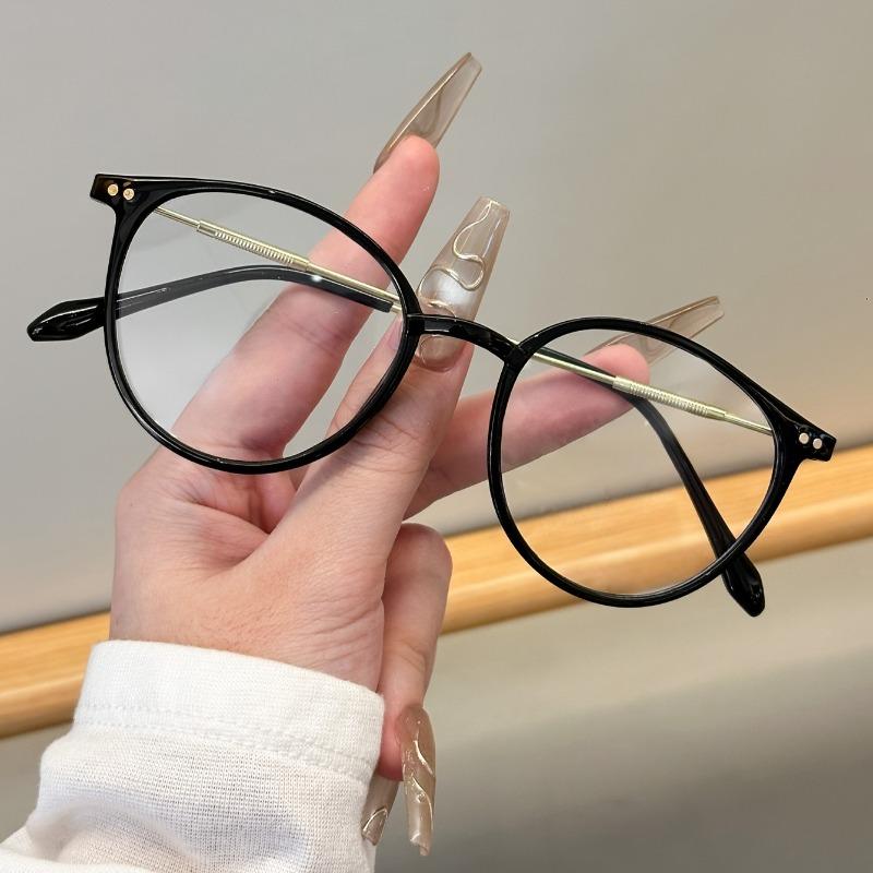 4PCS Women's men's Geometric Retro Fashionable Flat Glasses Suitable for Any Face Shape Fashionable and Versatile