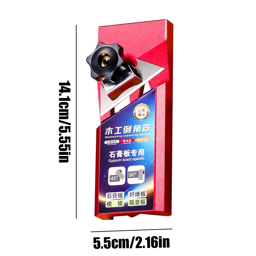 Plasterboard Edge Chamfer Tool Aluminum Alloy V Planer Multi-Functional 45 Degree Anti-Slip Edge Chamferer For Plasterboard