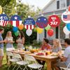 Independence Day Decorations: 6 American Flags, Wooden Plaques, Independence Day Parties, Election Decorations