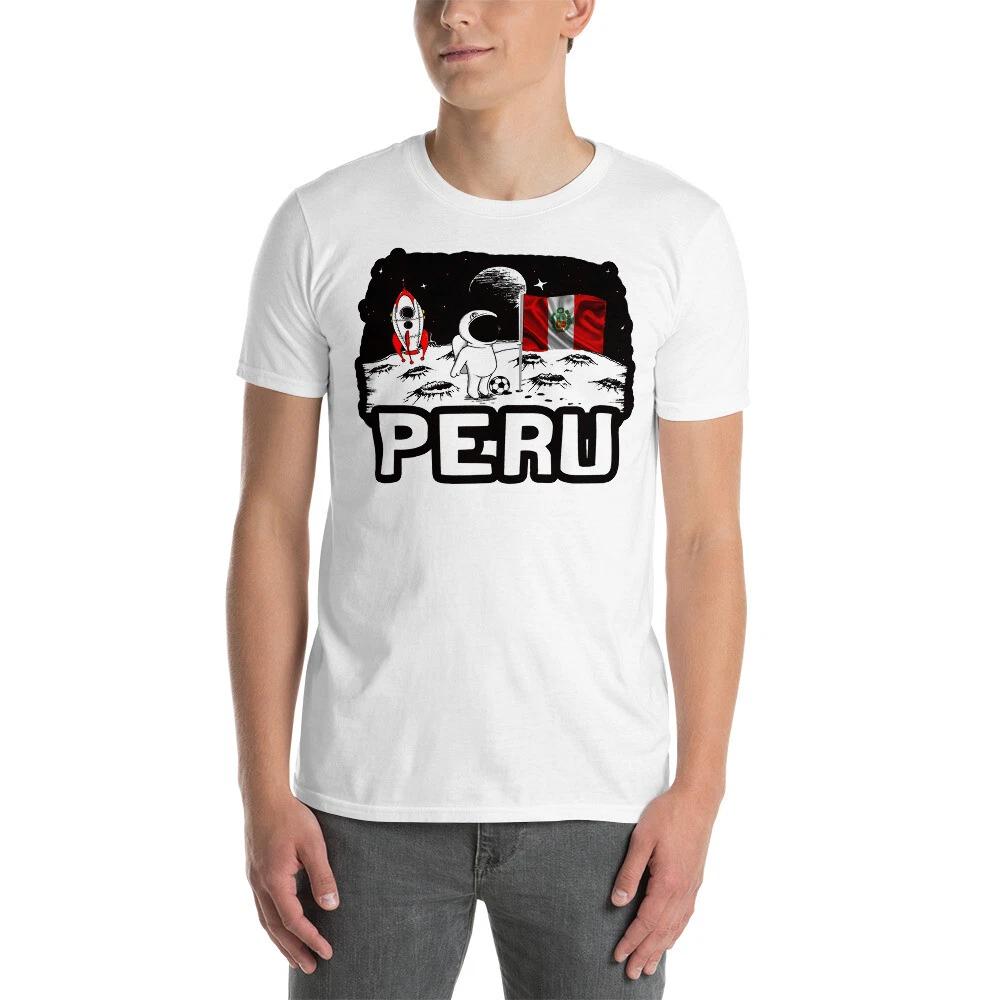 PERU ON THE MOON FLAG PERUVIAN PRIDE Short-Sleeve Unisex T-Shirt 3XL
