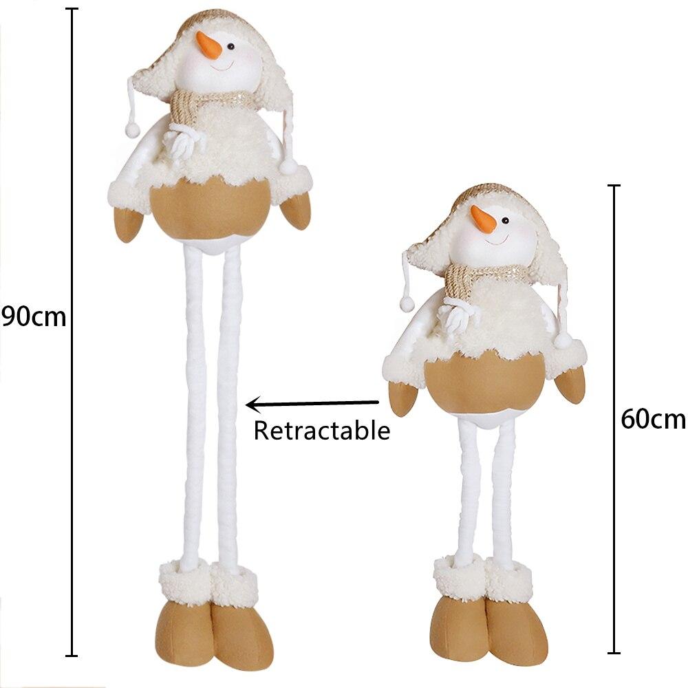 Pink Retractable Christmas Gnome Long Legs Standing Faceless Santa Dolls Forest Man Telescopic Toy Decoration Ornaments Gift Kid