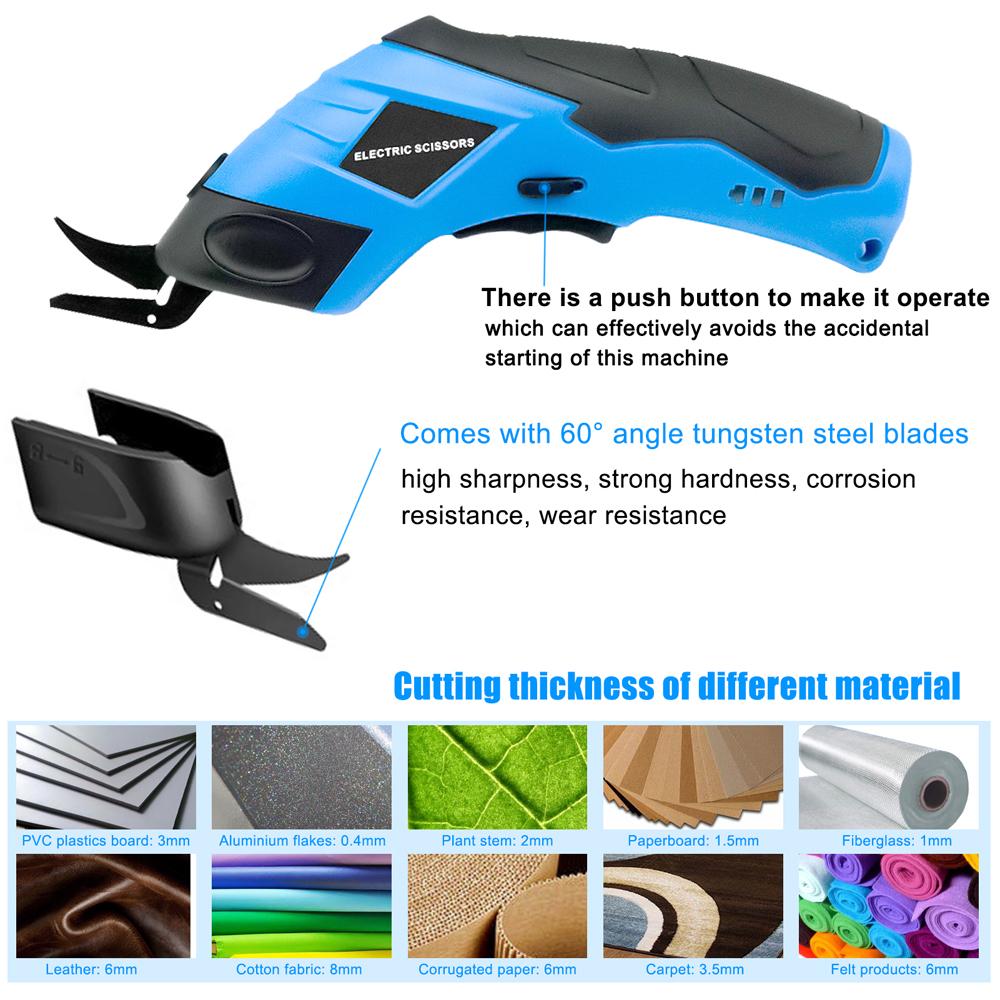 Cordless Fabric Electric Scissors Cloth Cutter Scissors 3.6V Lithium Rechargeable Paper Craft Carpet Leather Cloth Cutting Tool