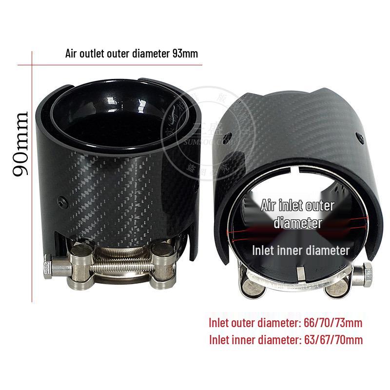 BMW řady 3 & 4 90mm koncovka výfuku z uhlíkových vláken - Zčernalá úprava