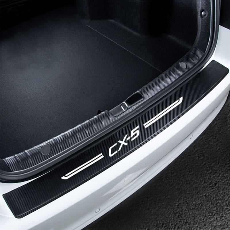 ZATR1 Auto Türschwellenband Türschweller Schutzleiste für Mazda CX5 CX-5 Logo Karbonfaser Kofferraumtür Stoßstangenschutz Kratzschutz Aufkleber
