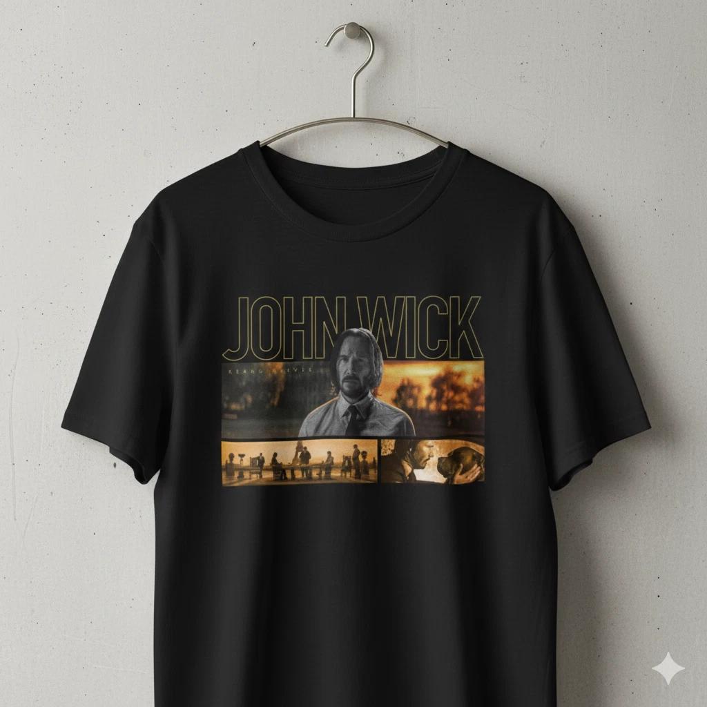 Unisex Adult Casual Movie John Wick Movie Graphic T-Shirt isex Acti... XXXXL