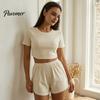 Women Pajamas Set Women's 2 Piece Pajama Sets, Soft Short Sleeve Top Sexy And Shorts Sleepwear, Summer Crew Neck Pjs Lounge Two-piece