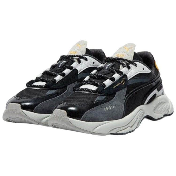 Puma Rs-Connect Gtx Leather Fabric Lightweight Comfortable Low-Top Lifestyle Shoes Unisex sneaker Sandalwood-Black 381912-01