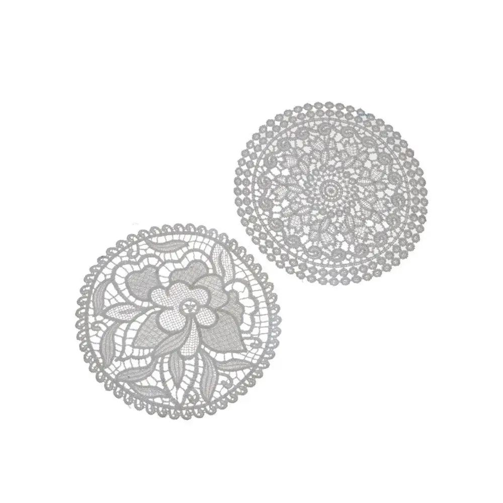 Delicate Hollow Cup Mat Table Decoration Embroidery Flower Lace Doily Coaster Placemat Pad