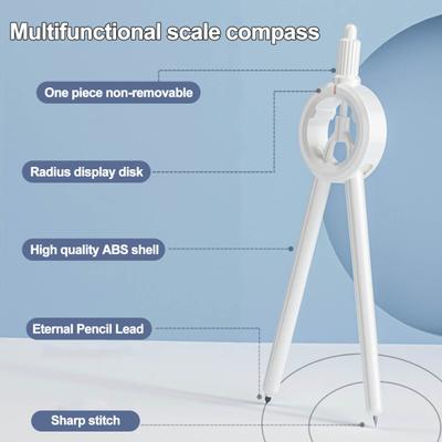 1 Set Student Digital Display Compass Multi-function Panel Compass Precision Drawing Circle Gauge