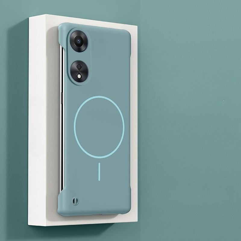 

Ультратонкий безрамочный магнитный чехол для OPPO A1 A98 A58 4G A55 A54 A18 A38 A17 A17K Magsafe Жесткий ПК Матовый чехол-накладка Funda Oppo A17k синий