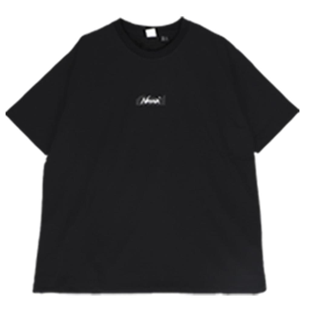 NANGA ECO HYBRID MT LOGO TEE Short Sleeve T-Shirt, Black, Size M