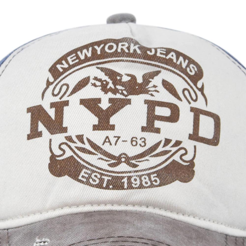 Cool Hat Women's Nypd Baseball Cap Distressed Screen Print Baseball Cap Sun Visor Retro Distressed Hat Cm