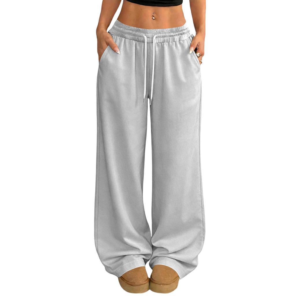 Women's Casual And Fashionable  Elastic Waist Loose Wide Leg Pants