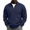 Men's Casual Half-Zip Sweatshirt with Stand Collar, Relaxed Fit