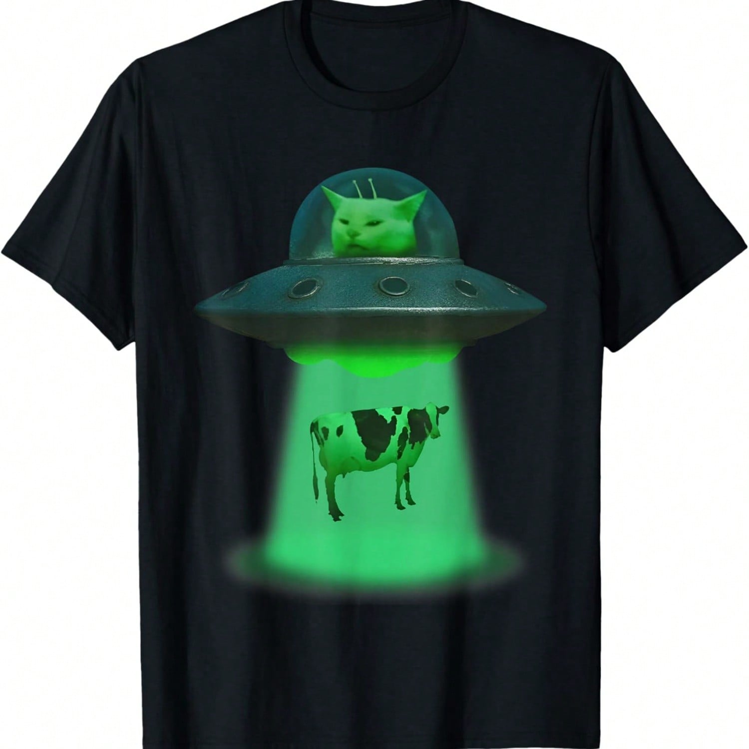 Funny UFO Meme Cat Cow Gen Z Joke Cat Lover Gifts T-Shirt S разноцветный