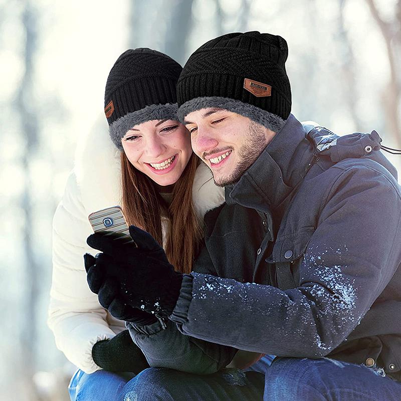 Winter Beanie Hat for Men Knitted Hat Winter Cap Beanie Women Thick Wool Neck Scarf Cap Balaclava Mask Bonnet Hats