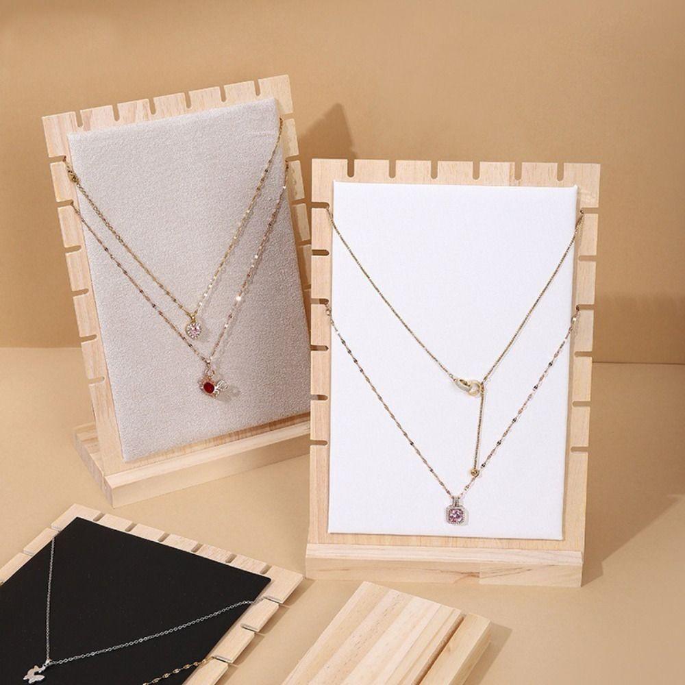 PU Jewelry Display Stand Wood Bangle Storage Rack New Earrings Shelf  Jewelry