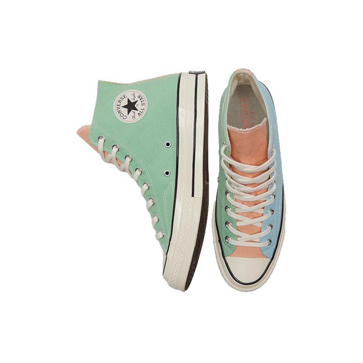 Converse 1970s Chuck Taylor All Star Comfortable Versatile High-Top Canvas Shoes Unisex Sneakers Blue Green 171124C