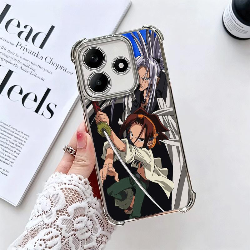 Anime Shaman King Plating Phone Case For Xiaomi Redmi Note 14 15 Pro Plus 13 12 11 11S 11T 10 9S 9 5G Anti-Fall Airabag Cover