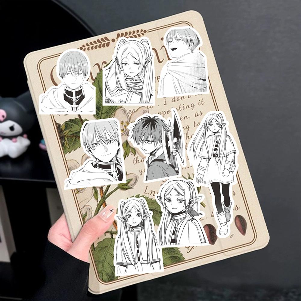 10/30/70pcs Anime Frieren: Beyond Journey's End Stickers Black White Cartoon Decal DIY Guitar Fridge Luggage Fern Himmel Sticker