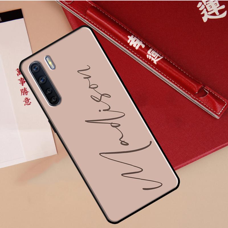 Pastel Name Custom Initials Cover For OPPO A96 A76 A16 A17 A57 A77 A57s A15 A5 A9 A31 A53 A52 A72 A93 A54 A74 A94 Case