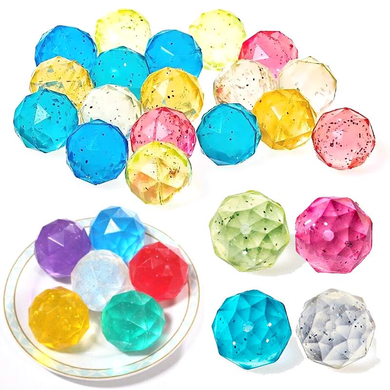 10-20PCS/Set Funny Bouncy Ball Creative Diamond Style Rubber Outdoor Chasing Game Prop Elastic Juggling Jumping Ball Rewards ZYF