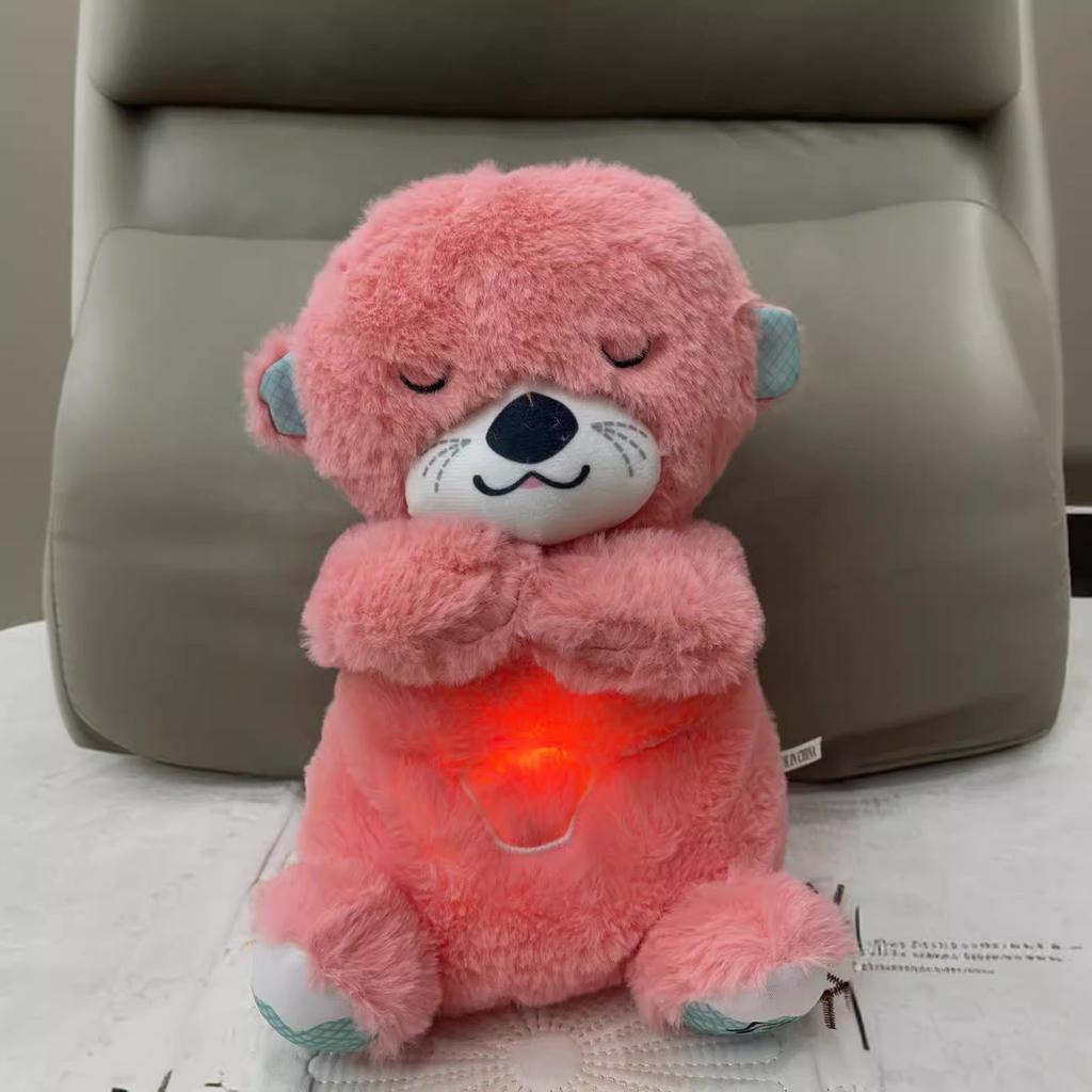 Baby Atmen Beruhigendes Plüsch Spielzeug Puppe Spielzeug Kinder Beruhigende Musik Schlaf Begleiter Ton und Licht Puppe Spielzeug Geschenk